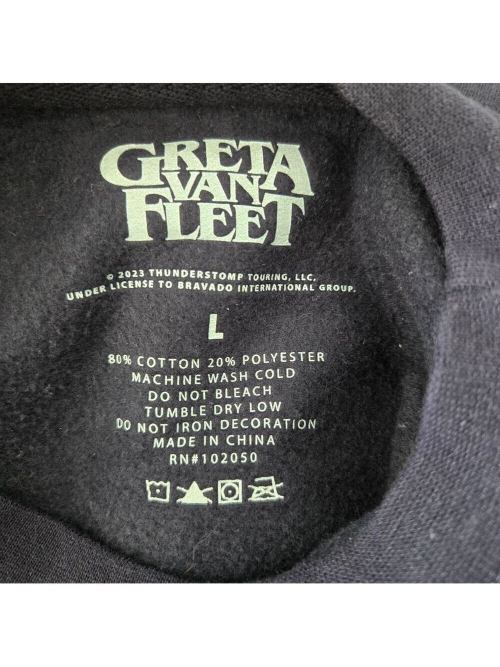 GRETA VAN FLEET CONCERT SWEAT SHIRT NAVY BLUE GOLD GRAPHIC MEN WOMEN LARGE - Picture 11 of 13